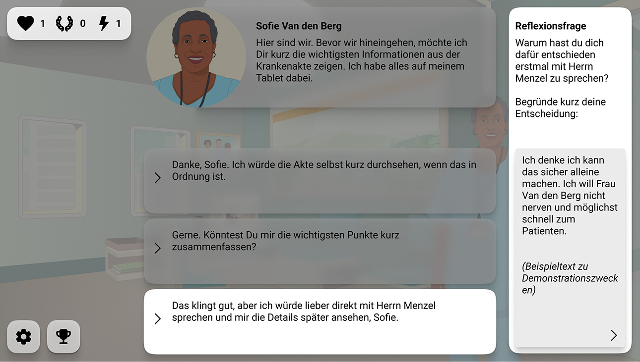 Screenshot of the game showing a new feature